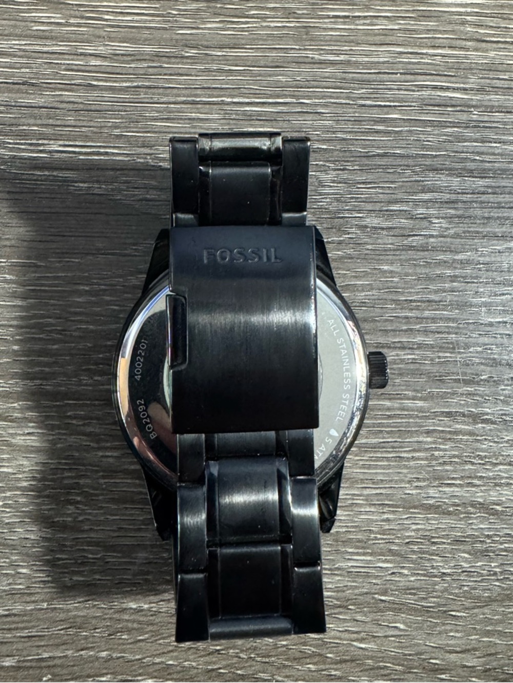 Fossil Black Watch with Gold Skeleton Movement - Picture 5 of 5
